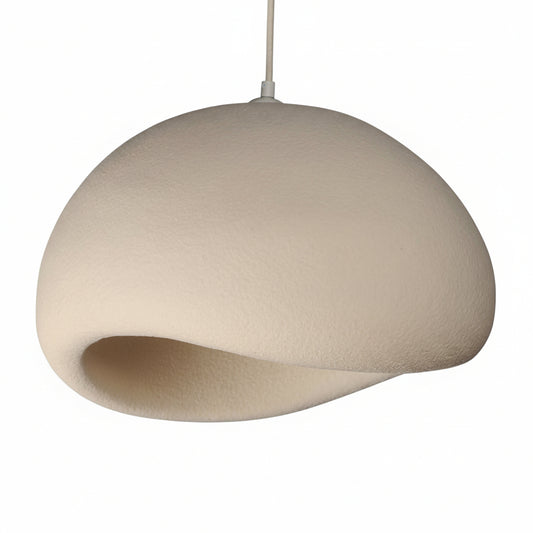 Beige pendant lamp on a gray background