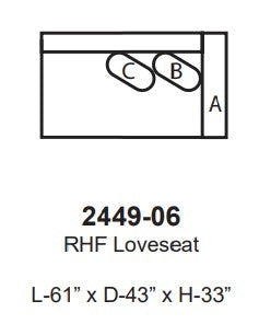Chelsea Right Hand Front Loveseat