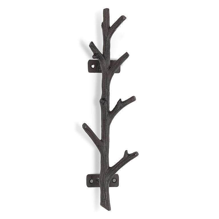 Decorative wall hook with branch-like design on a white background
