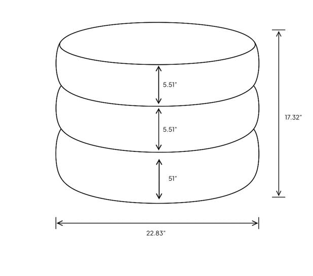 Rosie Ottoman - Velvet Ecru