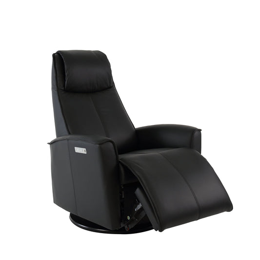 Black recliner chair on a white background