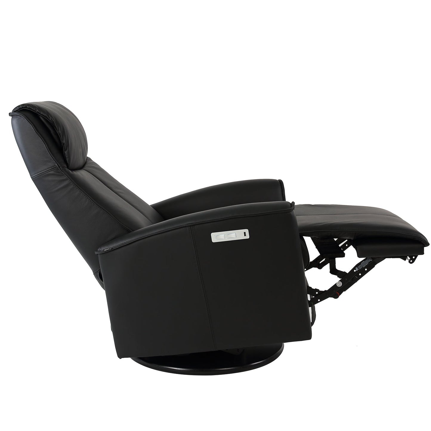 Black recliner chair on a white background
