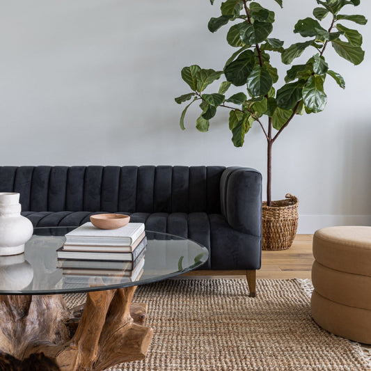 Vera Large Teak Coffee Table with Glass