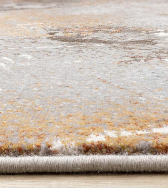 Aurora Grey Rust White Abstract Rug