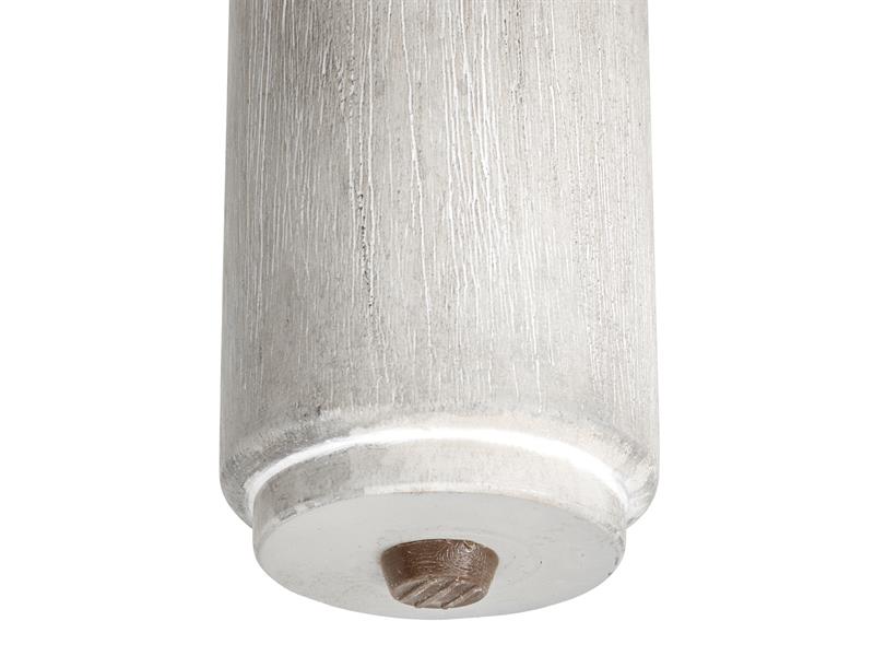 Textured cylindrical table leg on a white background