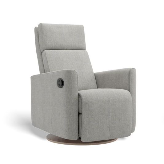 Gray recliner chair on a white background