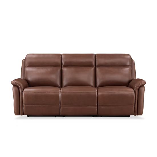 Brown leather sofa on a white background