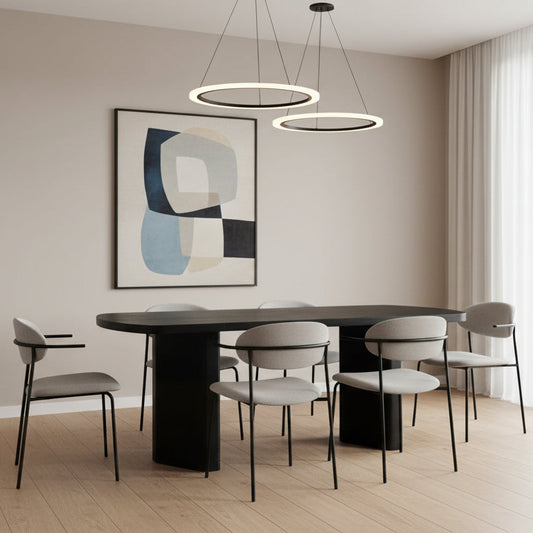 Black rectangular table on a white background