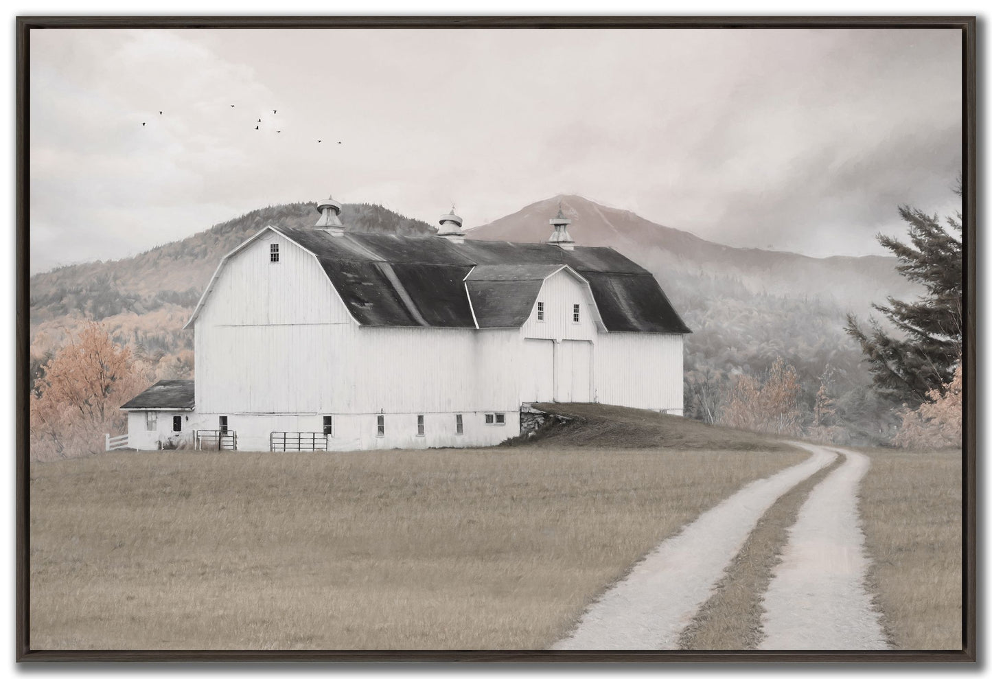 Black Roof White Barn Wall Art