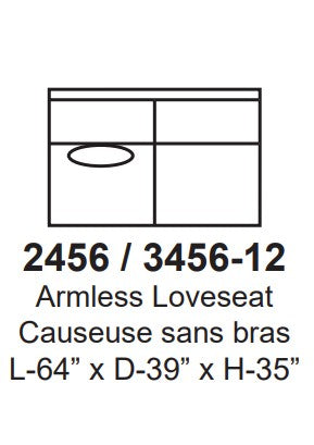 Alice Armless Loveseat (Leather)