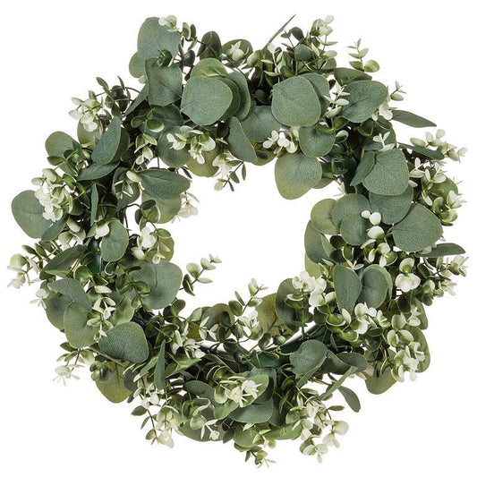 Green leafy wreath on a white background