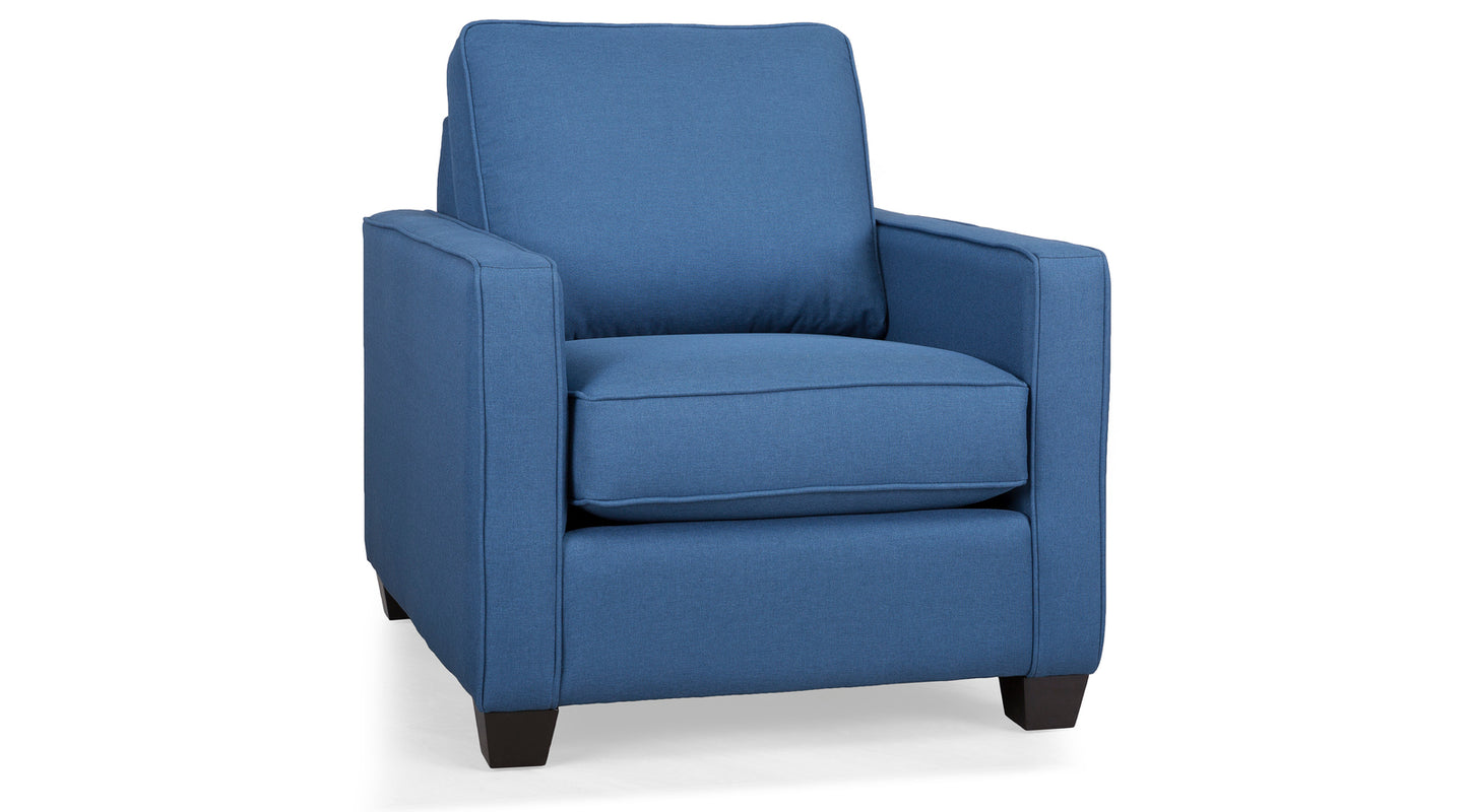 Blue armchair on a white background