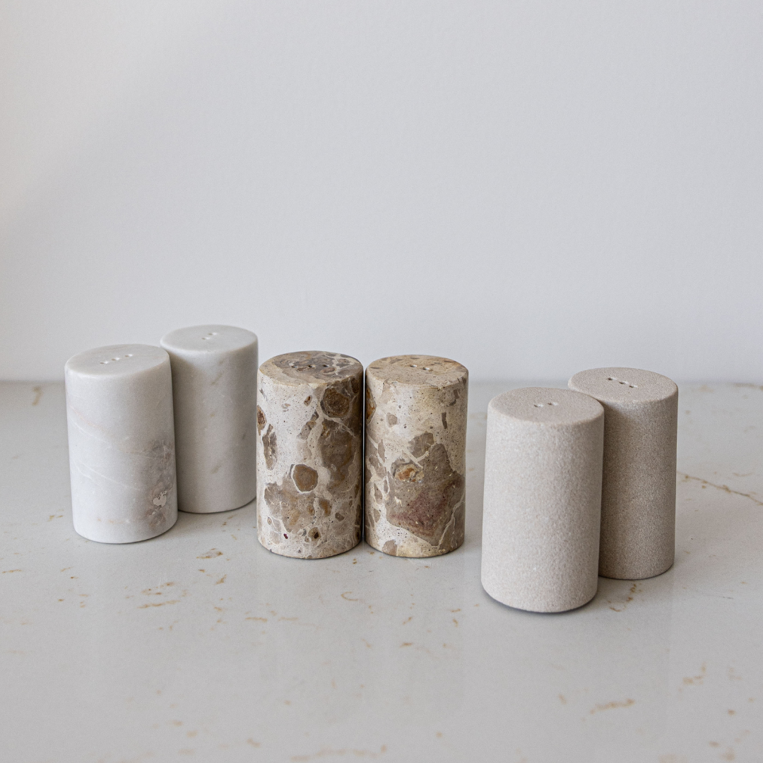 Chocolate Marble Salt & Pepper Shakers
