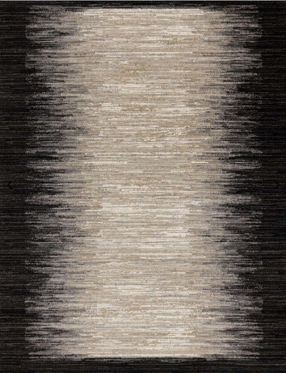 Textured area rug with a gradient pattern on a black background