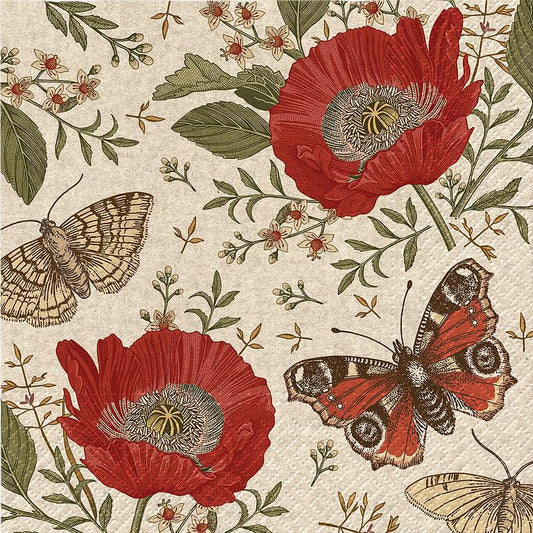 Butterfly Print Recycled Paper Napkins