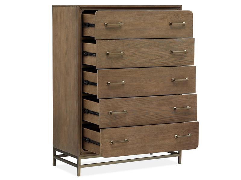 Wooden dresser with multiple drawers on a white background
