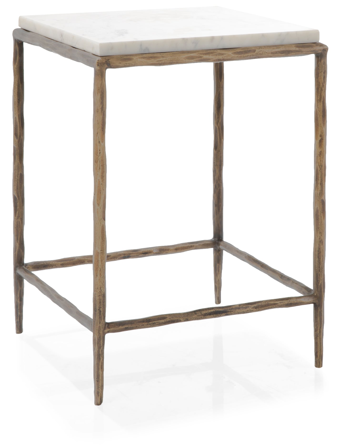 Bar stool with marble top and metal frame on a white background
