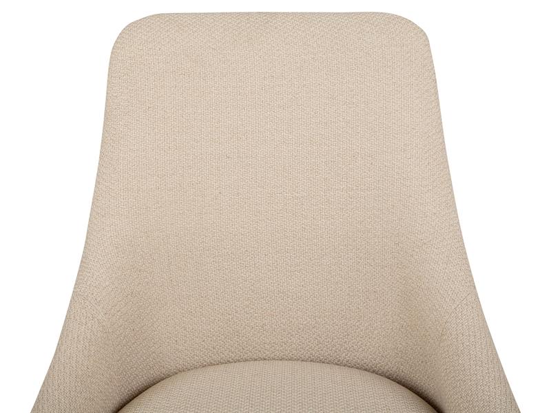 Beige upholstered chair back on a white background