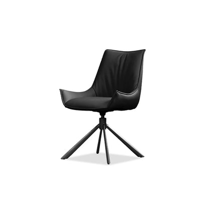 Black chair with a modern design on a white background