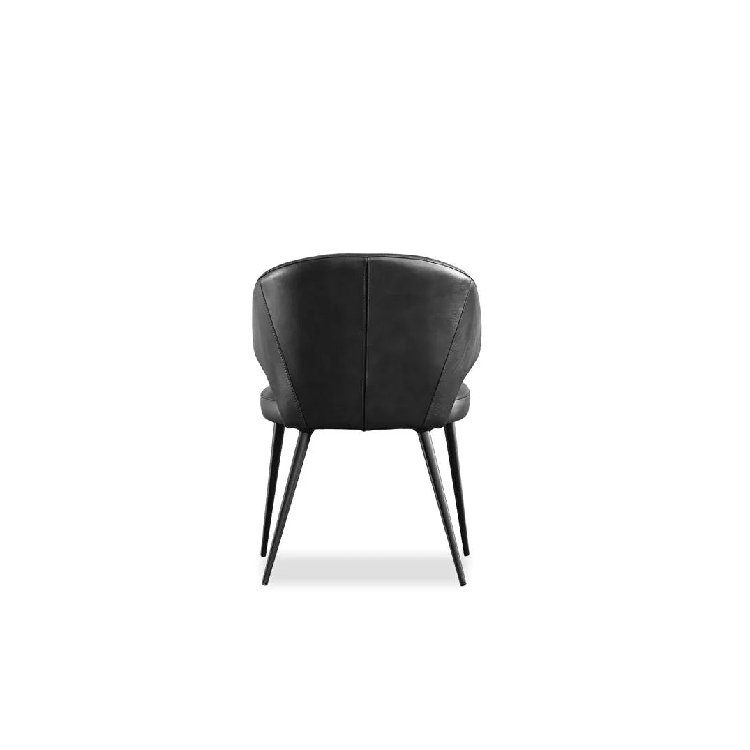 Black leather chair on a white background