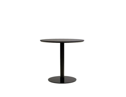 Black round table on a white background