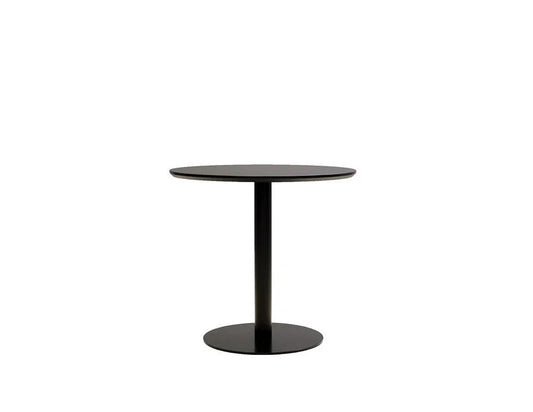 Black round table on a white background