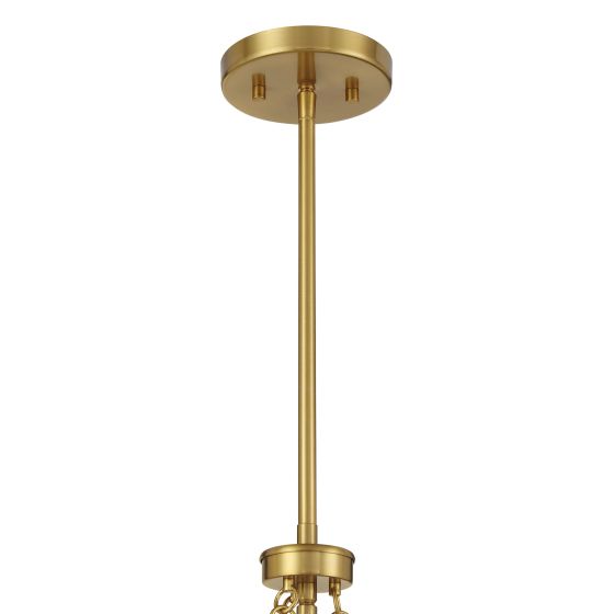 Gold pendant light fixture on a white background