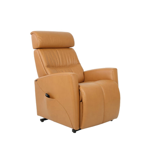 Brown recliner chair on a white background