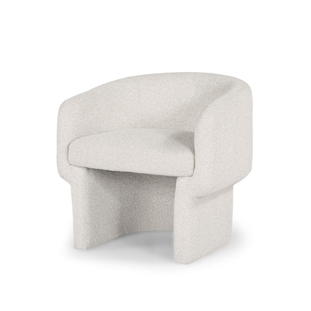 White upholstered chair on a white background