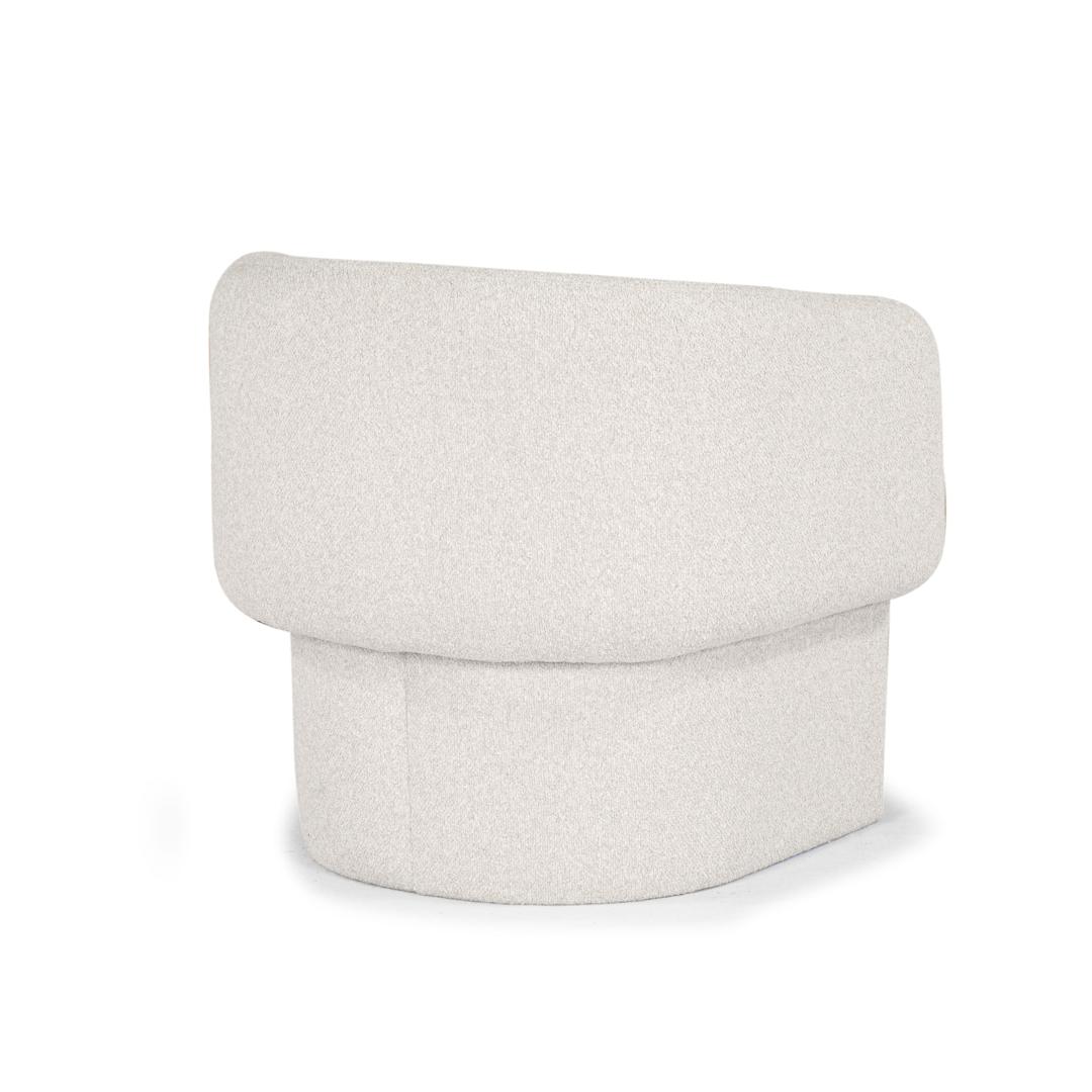 Light gray ottoman on a white background