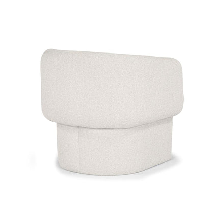 Light gray ottoman on a white background
