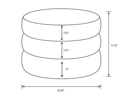 Rosie Ottoman - Velvet Ecru