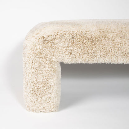 Beige fluffy surface on a white background