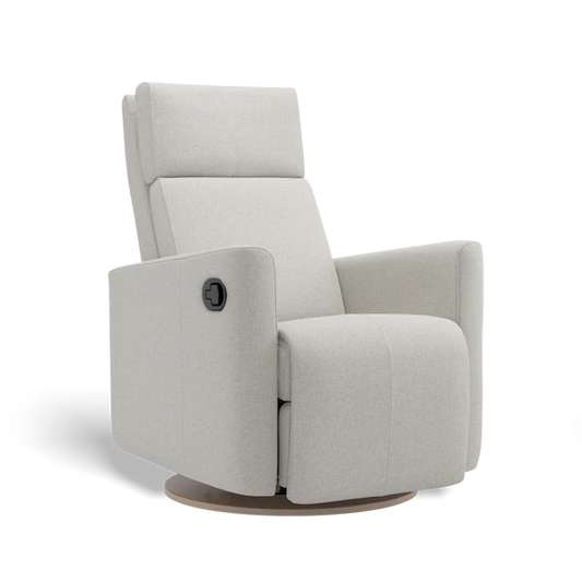 Gray recliner chair on a white background
