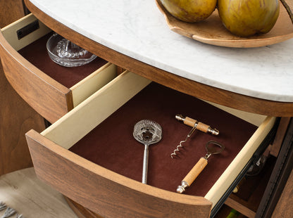 Ellen Bar Cabinet with Marble Top