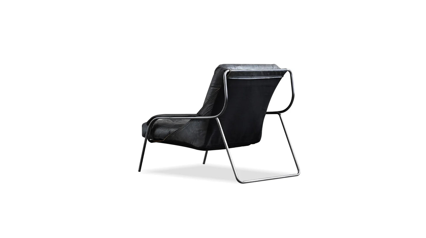 Modern black chair on a white background