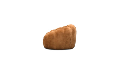 Brown cloud-shaped arm chair on a white background