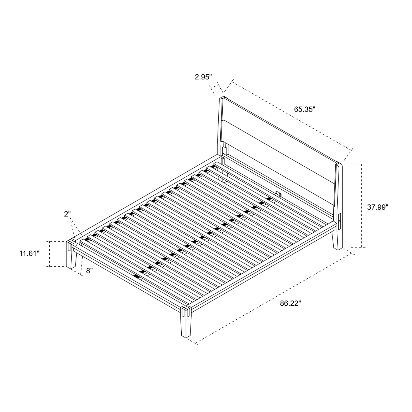 Adeline Wood Tool-Free Queen Bed