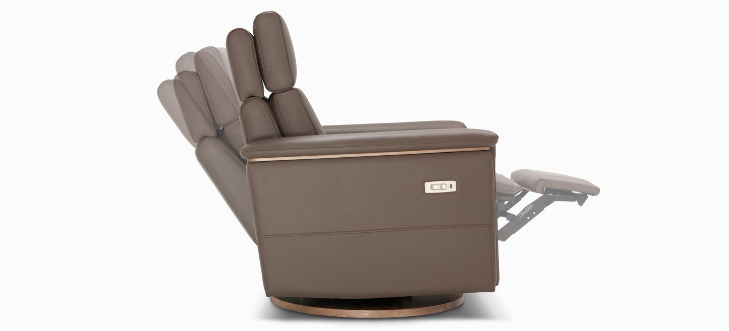 Jasmine Swivel Rocking Leather Recliner