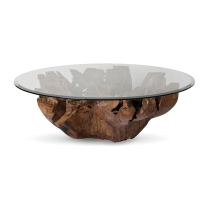 Vera Large Teak Coffee Table with Glass