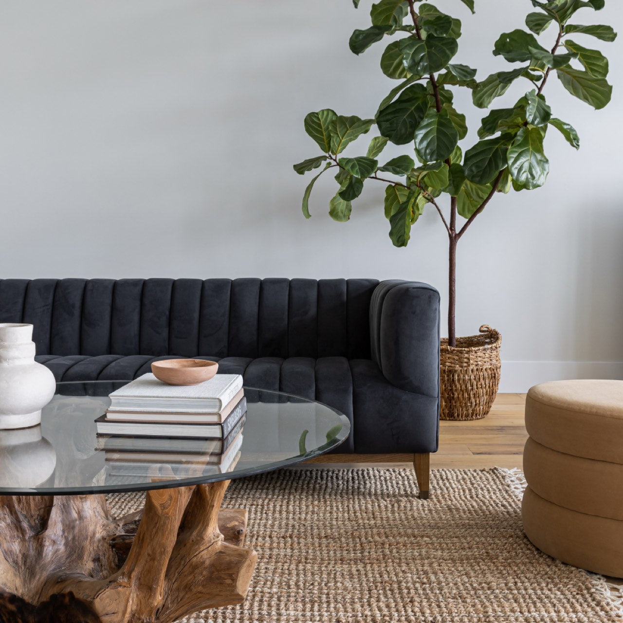 Vera Large Teak Coffee Table with Glass