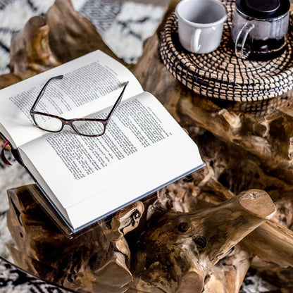 Vera Large Teak Coffee Table with Glass