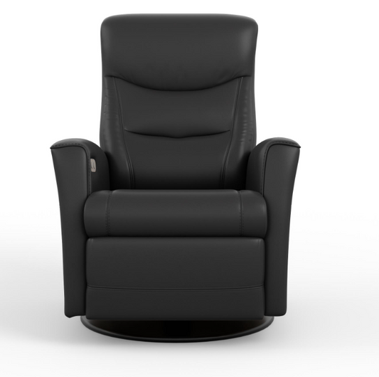 Black recliner chair on a white background