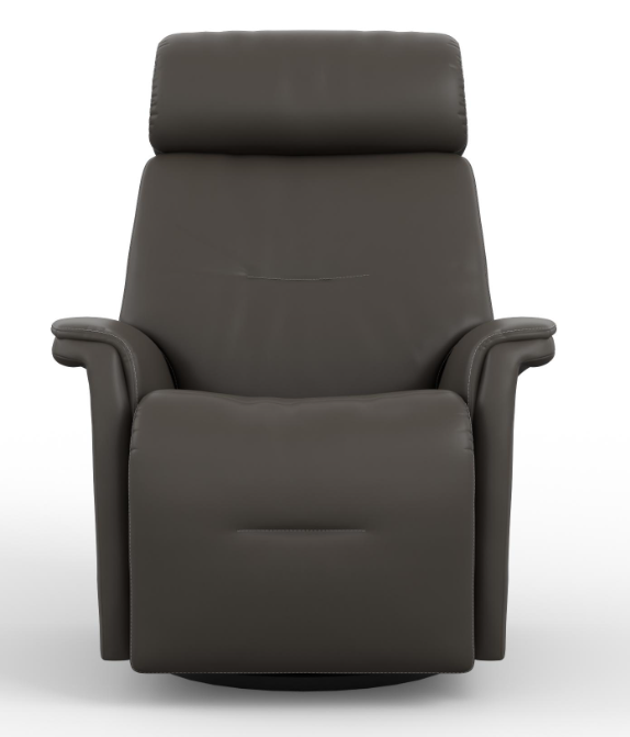 Gray recliner chair on a white background