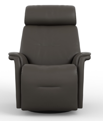 Gray recliner chair on a white background