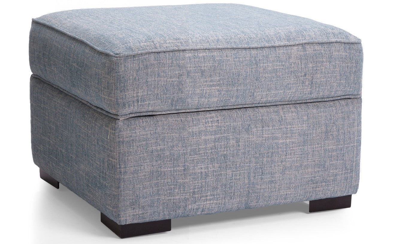 Gray textured ottoman on a white background