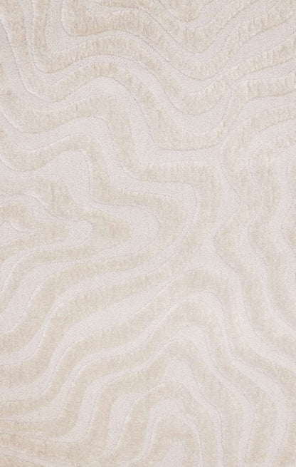 Close-up of a textured beige fabric with wavy pattern