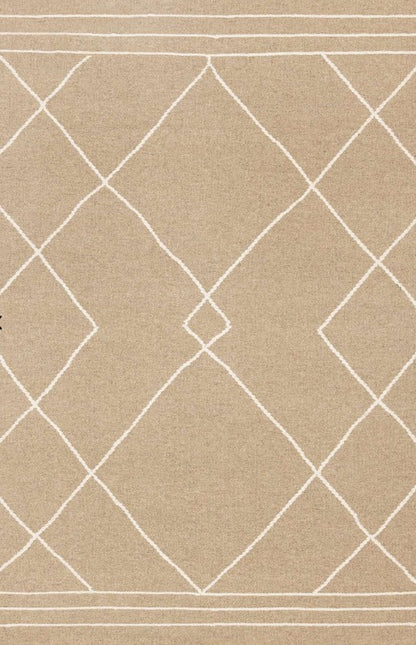 Beige fabric with white geometric pattern