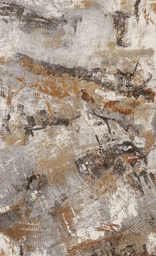Aurora Grey Rust White Abstract Rug