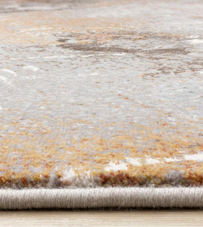 Aurora Grey Rust White Abstract Rug